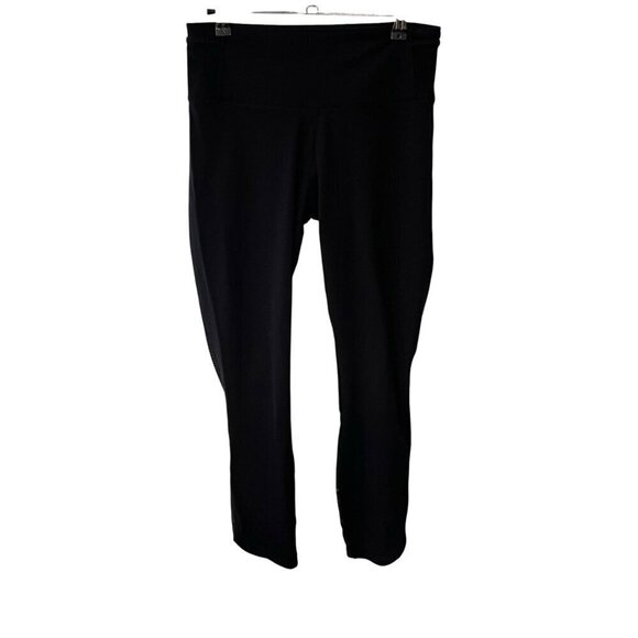 lululemon athletica Pants - Lululemon Black Mesh Crop Athletic Running Yoga Leggings Women's Size 6